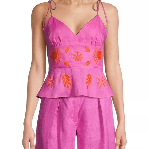 NWT Cynthia Rowley Hot Pink Peplum Top - Picture 1 of 6